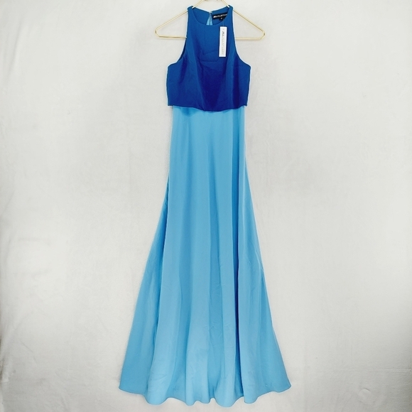 NWT Jill Jill Stuart Women's Pop Over Two Shades Blue Maxi Wedding Dress P3417 - Picture 2 of 11